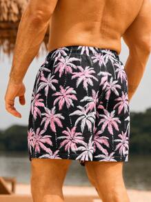 Surfspeed Men's Casual Coconut Tree Print Beach Shorts - Multicolor - View 7