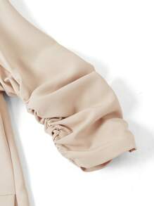 Ellevyn 女士时尚卡其色西装外套和黑色条纹口袋紧身休闲裤正式西装套装，春季女装，返校节音乐会服装，女士返校节服装，女士办公室服装，教师服装，夜间外出教堂服装，女士早午餐服装，女士生日礼服，婚礼宾客礼服，秋冬女士 - 卡其色 - 查看 4