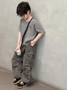 Dazy Kids 儿童秋季服装，青少年男童基本款毛衣上衣，秋季 - 深灰色 - 查看 5