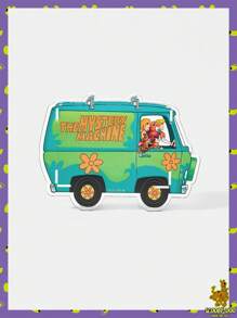 SCOOBY-DOO X SHEIN Cool Green Camper Van Pattern Acrylic Pen Holder, - White - View 3