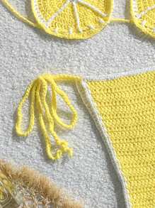 Swim Mod 女士度假海滩柠檬针织罩衫