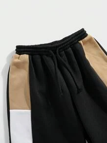 SHEIN Conjunto de sudadera y pantalones de chándal para niños preadolescentes, en estilo de combinación de colores, casual, cómodo, de moda, simple, práctico y versátil, de tela suave, adecuado para uso diario, la escuela, viajes y deportes al aire libre, para todas las estaciones - Multicolor - Ver 5