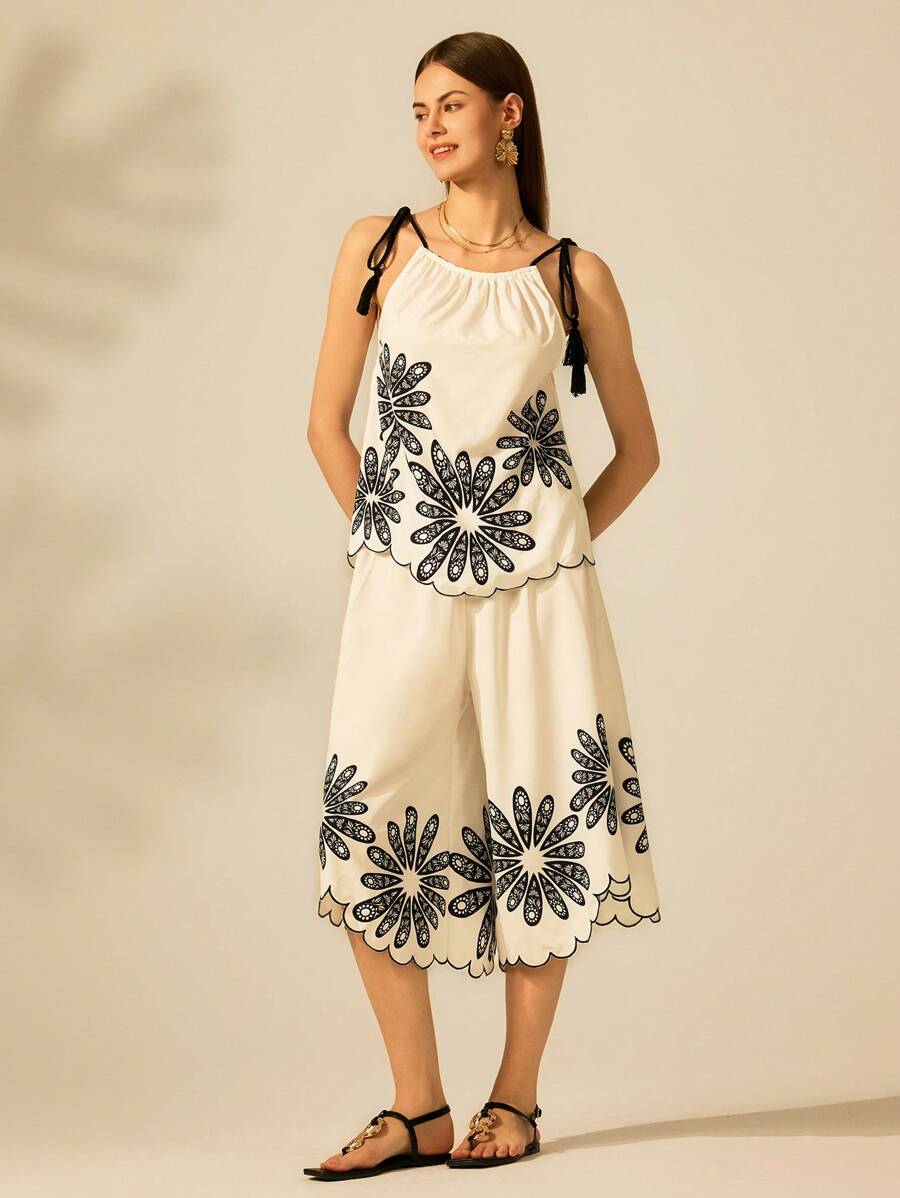 CAJUNI Bluză pentru femei cu franjuri și broderie ondulate