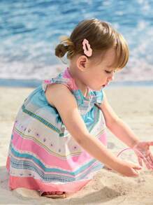 Cozy Pixies 女婴花卉印花吊带背心连衣裙 - 彩色 - 查看 4