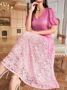 Modelyn Elegant & Romantic Gradient Color Cinched Waist Cinched Waist Fit Women Fashion Young Dress