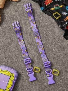 FRIENDS X SHEIN Collar ajustable para mascotas con estampado de dibujos animados, con gancho para correa. El collar es ajustable en longitud. Disponible en tallas S/L, adecuado para mascotas de diversos tipos de Body, para gatos y perros, amistad, marco de fotos