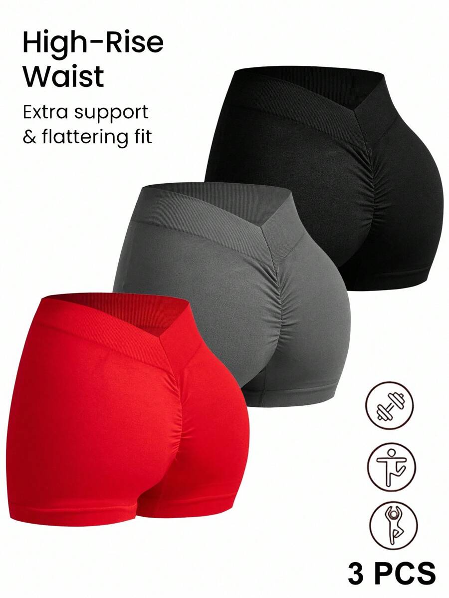 Easithlete Quần short thể thao nữ cạp chun, nâng mông gợi cảm, co giãn thoải mái khi tập yoga và thể dục - Nhiều màu - Xem 1