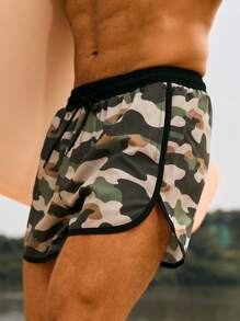 Manfinity Swimmode Pantaloncini estivi da uomo casual con vita con cordino, larghi