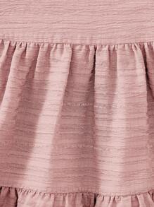 Travachic KIDS Babygirl 可爱夏日假日粉色纹理宽松吊带连衣裙 - 粉色 - 查看 7