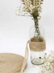 5M X 5cm Natural Jute Burlap Ribbon Roll With Wired Edge - Premium Rustic DIY Craft Ribbon For Gift Wrapping, Wedding Decor, Fall Wreaths, Christmas Crafts, Easter Bows & Seasonal Home Decoration (196 Inch)