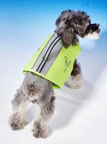 PETSIN Petteryx 绿色反光宠物背心，舒适透气的夏季服装，配有可调节肩带，适合散步和游泳