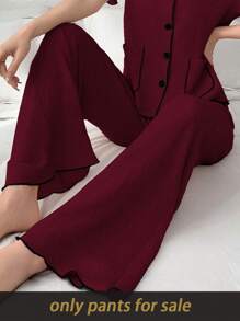 SHEIN Contrast Color Jacquard Knit Women's Casual Pants, Fall, Cozy