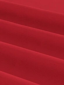 SHEIN MOD 大码心形刺绣镂空浪漫公主泡泡裙，红色 - 紅色 - 查看 4