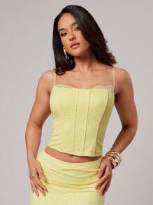 Silquee Butter Yellow Women's Summer Top, Cute Summer Top, Women's Birthday, Holiday,Lace Top - Yellow - View 6