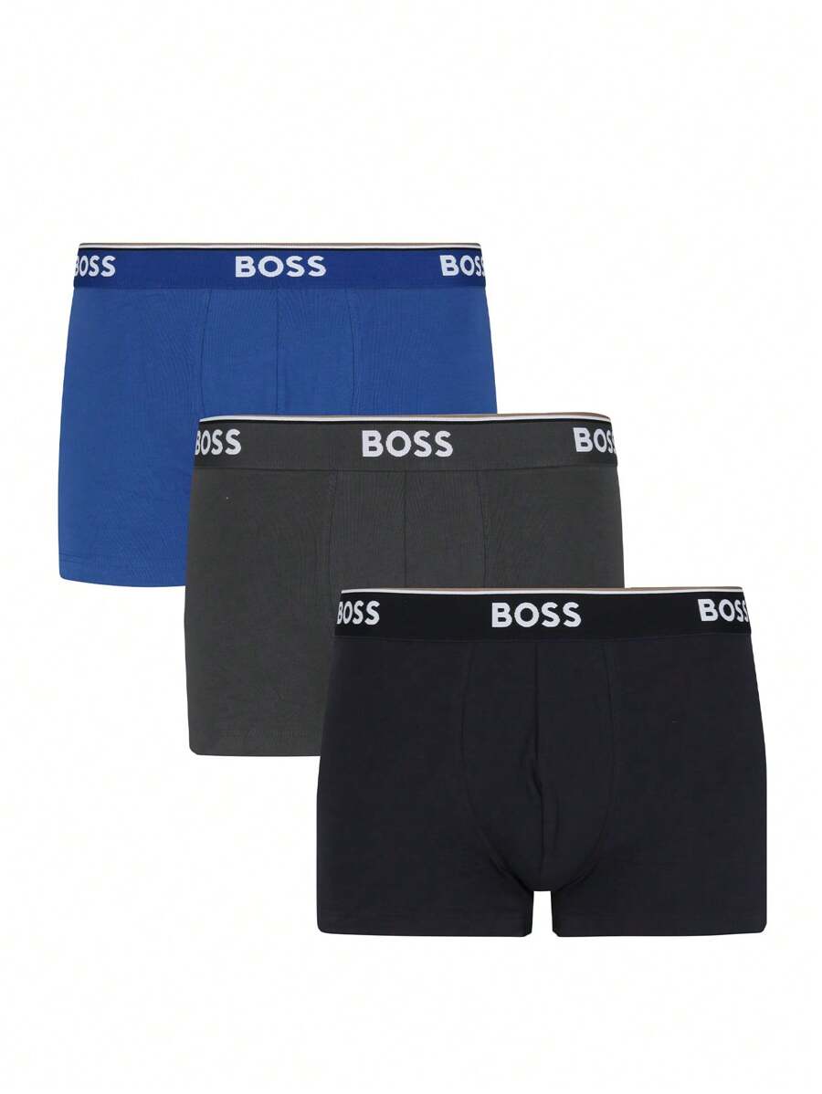 Hugo Boss Men's Trunks Durable Elastic Waist Classic Fit Office Weekend Training 50475274-487 - Grey Blue - View 1