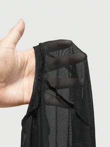 ROMWE Street Life California Bombshell – Figurbetontes Damen Top mit transparentem Strass-Slogan