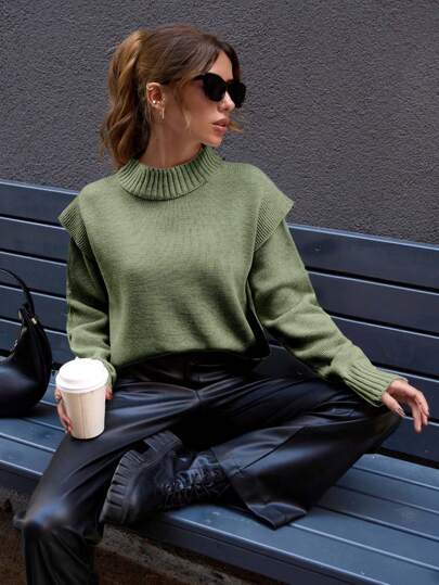 Maglione con imbottitura da donna, con vestibilità normale e dettagli visibili