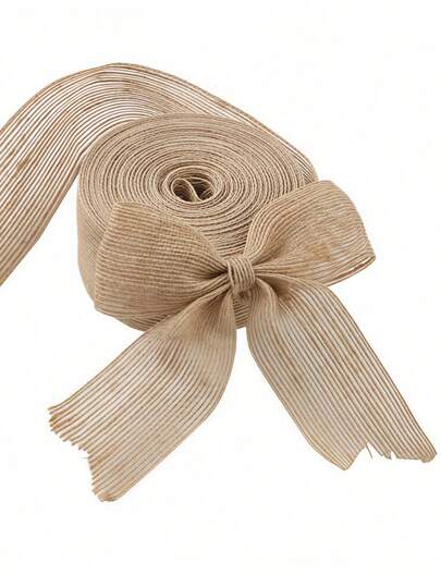 5M X 5cm Natural Jute Burlap Ribbon Roll With Wired Edge - Premium Rustic DIY Craft Ribbon For Gift Wrapping, Wedding Decor, Fall Wreaths, Christmas Crafts, Easter Bows & Seasonal Home Decoration (196 Inch)
