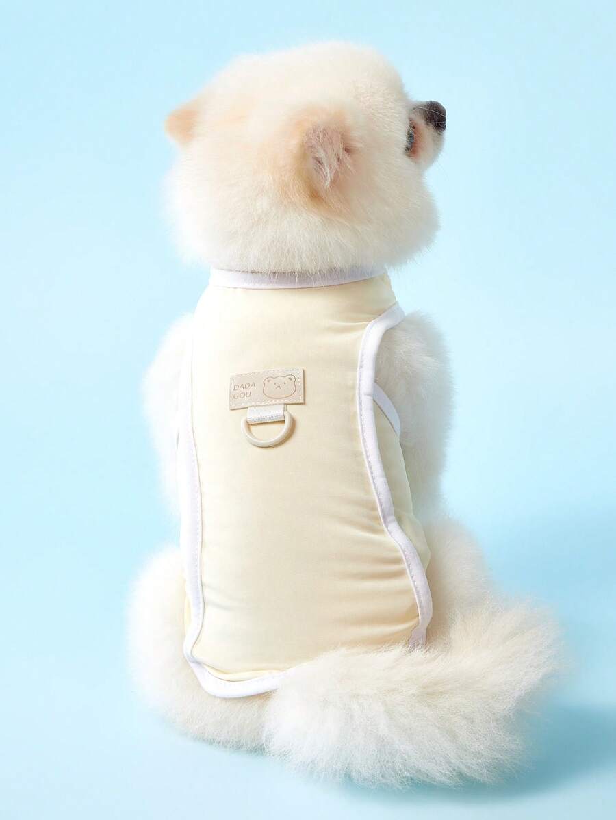 PETSIN Gilet leggero, traspirante, morbido e confortevole per animali domestici, con stampa semplice di orso, adatto per gatti e cani, per la primavera/estate