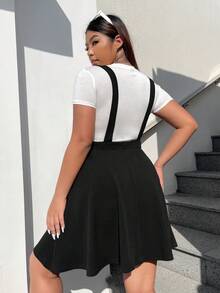 SHEIN EZwear 黑色连衣裙加纯色吊带裙（不含T恤）