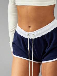 MISSGUIDED Pantalones cortos de pista de correr del equipo de EE. UU. Ropa retro de corte de delfín para correr, actividades en la playa, uso casual y diario, voleibol
