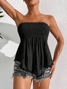Swim Lushoire Couvre-maillot de plage pour femme avec garniture en dentelle et franges