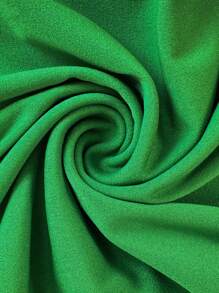 SHEIN Clasi Plus Size Women Elegant Mature Solid Color Bodycon Patchwork Hem Dress - Green - View 6