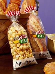 FRIENDS X SHEIN 100 piezas Bolsas planas transparentes con diseño de dibujos animados lindos, bolsas de embalaje de galletas, bolsas de caramelos para bodas y fiestas, paletas, bolsas de plástico OPP, bolsas de regalo pequeñas, suministros escolares, bolsas de alimentos, cajas de alimentos, adecuadas para caramelos, chocolates, galletas, amistad, café