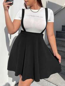 SHEIN EZwear 黑色连衣裙加纯色吊带裙（不含T恤）