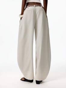LYSMO 2025 Summer New Loose Double-Pleated Egg-Shaped No-Waist Three-Quarter Pants For For Retro Style, Edgy Minimalist, Y2K Chic, Avant-Garde Urban Streetwear, And Vacation Outfits