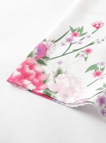 Irokai 花卉印花 V 领波西米亚风格休闲和服 - 白色 - 查看 3