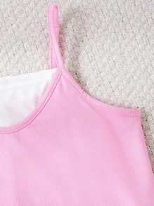 Tween Girl Colorblock Jumpsuit With Double Pockets For Summer