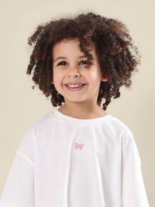 SUMWON Conjunto de remera corta con logo de mariposa y leggings con estampado animal - Conjunto casual para niñas de dos piezas para usar en otoño, invierno y primavera - Multicolor - Ver 5