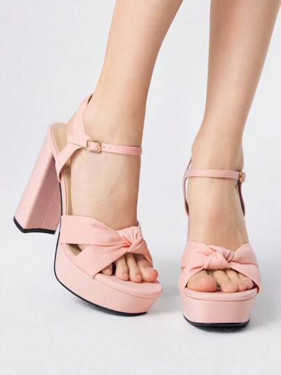 Kawaii Women's Elegant High Heel Party Sandals With Waterfall Design