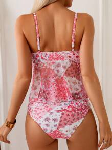 Swim Vcay Women's Ditsy Floral Tankini Set For Beach For Summer Beach Vacation