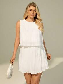 Auralis 加大码全白女式套装、裤裙套装、夏季两件套、白色套装、可爱夏季服装度假装女士乡村音乐会服装度假装女士音乐会服装女士全白派对服装女士狂欢装