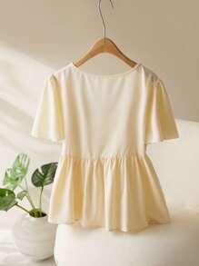 CosyJoli 大码女式休闲彩色宽松度假衬衫，夏季 - 黃色 - 查看 2