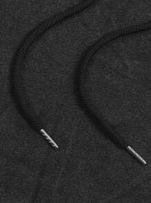 ROMWE MEN Goth Men's Print Zip-Up Drawstring Hoodie Sweatshirt With Sherpa Lined, Fall