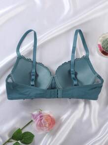 1pc Women Lace Bra With Underwire - Green - View 2