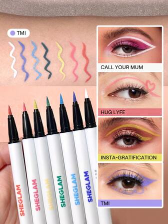 Crayon Pour Les Yeux Liquide Color Crush-Tmi 7 Couleurs Anti-Taches à Haute Teneur En Pigments RéSistant à La Transpiration Longue DuréE Facile à Utiliser Eyeliner Violet NoëL Hiver Cadeauxeyeliner Marque Beauté Visage Maquillage CosméTique Pour Femmes Filles Parfait Pour Hiver IdéAl Pour Y2K ÉLéGant Mode Adapté Pour Anniversaire Cadeau FêTe PrêT Meilleure Couleur