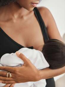 Moonlight&Mama Mono sin mangas de unicolor informal para uso doméstico de verano para mujeres embarazadas - Negro - Ver 2