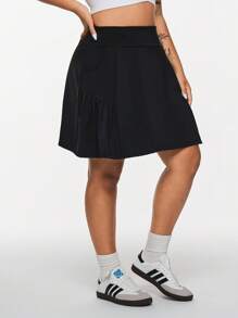 Mini-jupe de sport polyvalente et décontractée de couleur unie pour femmes en tailles plus