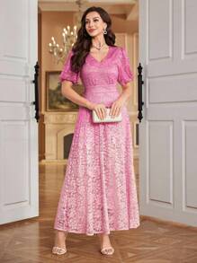 Modelyn Elegant & Romantic Gradient Color Cinched Waist Cinched Waist Fit Women Fashion Young Dress