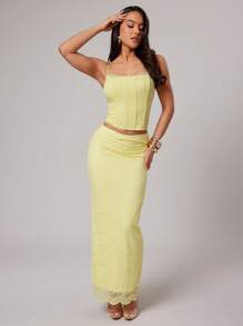 Silquee Butter Yellow Women's Summer Top, Cute Summer Top, Women's Birthday, Holiday,Lace Top - Yellow - View 3