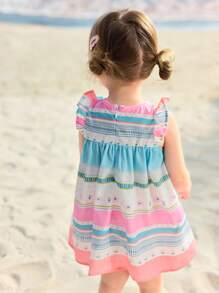 Cozy Pixies 女婴花卉印花吊带背心连衣裙 - 彩色 - 查看 2