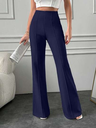 SHEIN Tall Tall Women's Loose-Fitting Exposed Seam Wide Leg Pants