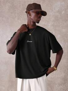 Áo thun dáng rộng in họa tiết mùa hè SUMWON, phong cách Santorini Hy Lạp, thích hợp cho du lịch, nghỉ lễ, đi biển. - màu đen - Xem 5
