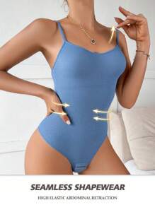 1 件女士无缝全身塑身衣 - 寶藍色 - 查看 6