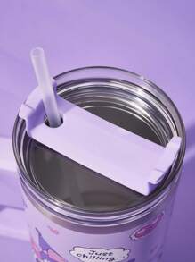 HELLO KITTY AND FRIENDS | SHEIN 卡通图案 40 盎司带手柄玻璃杯、保温杯、真空保温水瓶、不锈钢旅行杯、车载杯 - 紫色 - 查看 5