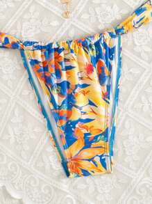 SHEIN Swim Women's Floral Print Sexy Bikini Set, Summer Beach Swimwear - Multicolor - View 4